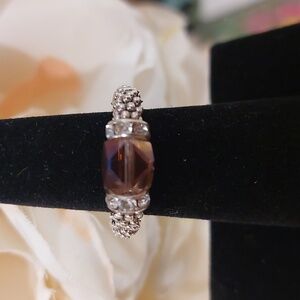 Handmade Stretch Ring w/ Pink Center bead - READ BELOW FOR CUSTOM SIZING 👇